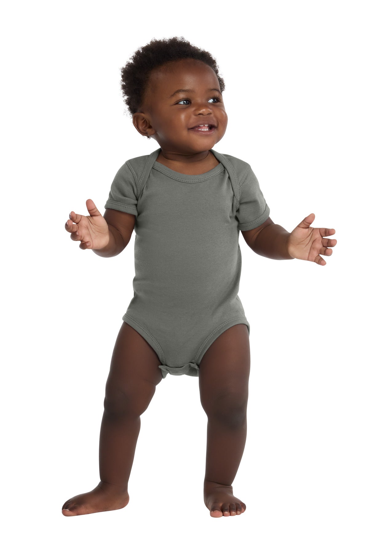 Custom Embroidered or DTF Printed - Rabbit Skins ™  Infant Short Sleeve Baby Rib Bodysuit. RS4400