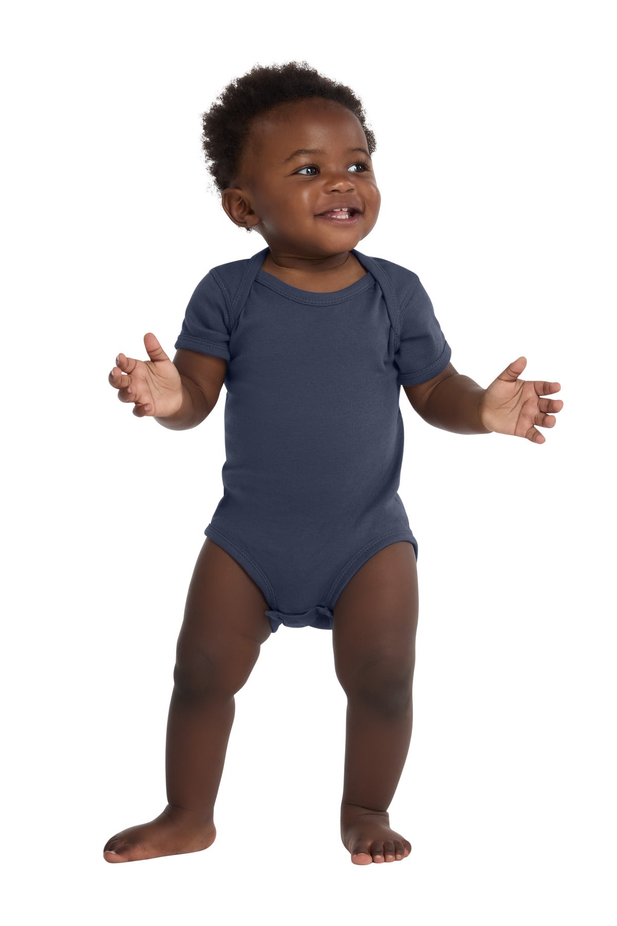 Custom Embroidered or DTF Printed - Rabbit Skins ™  Infant Short Sleeve Baby Rib Bodysuit. RS4400