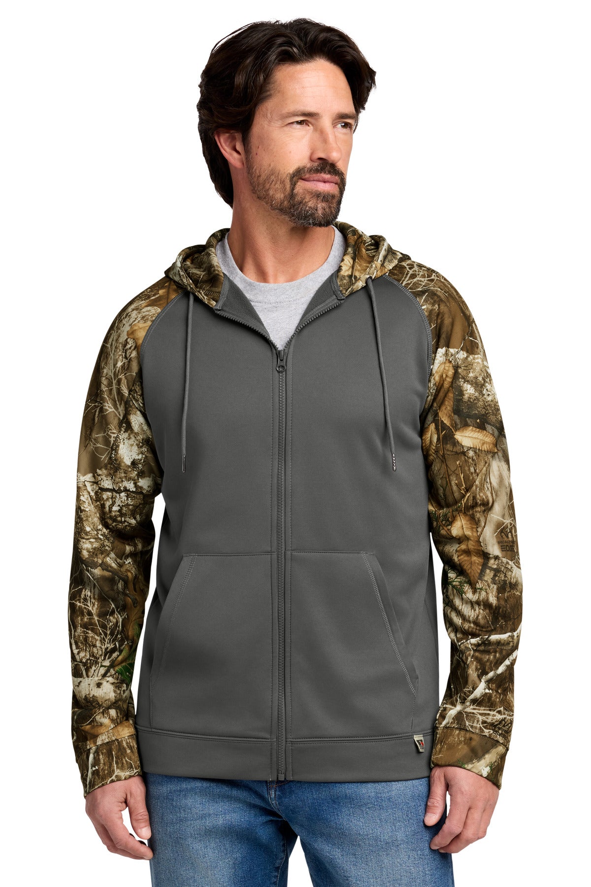 Custom Embroidery or DTF Print - Russell Outdoors ™  Realtree ®  Performance Colorblock Full-Zip Hoodie RU452