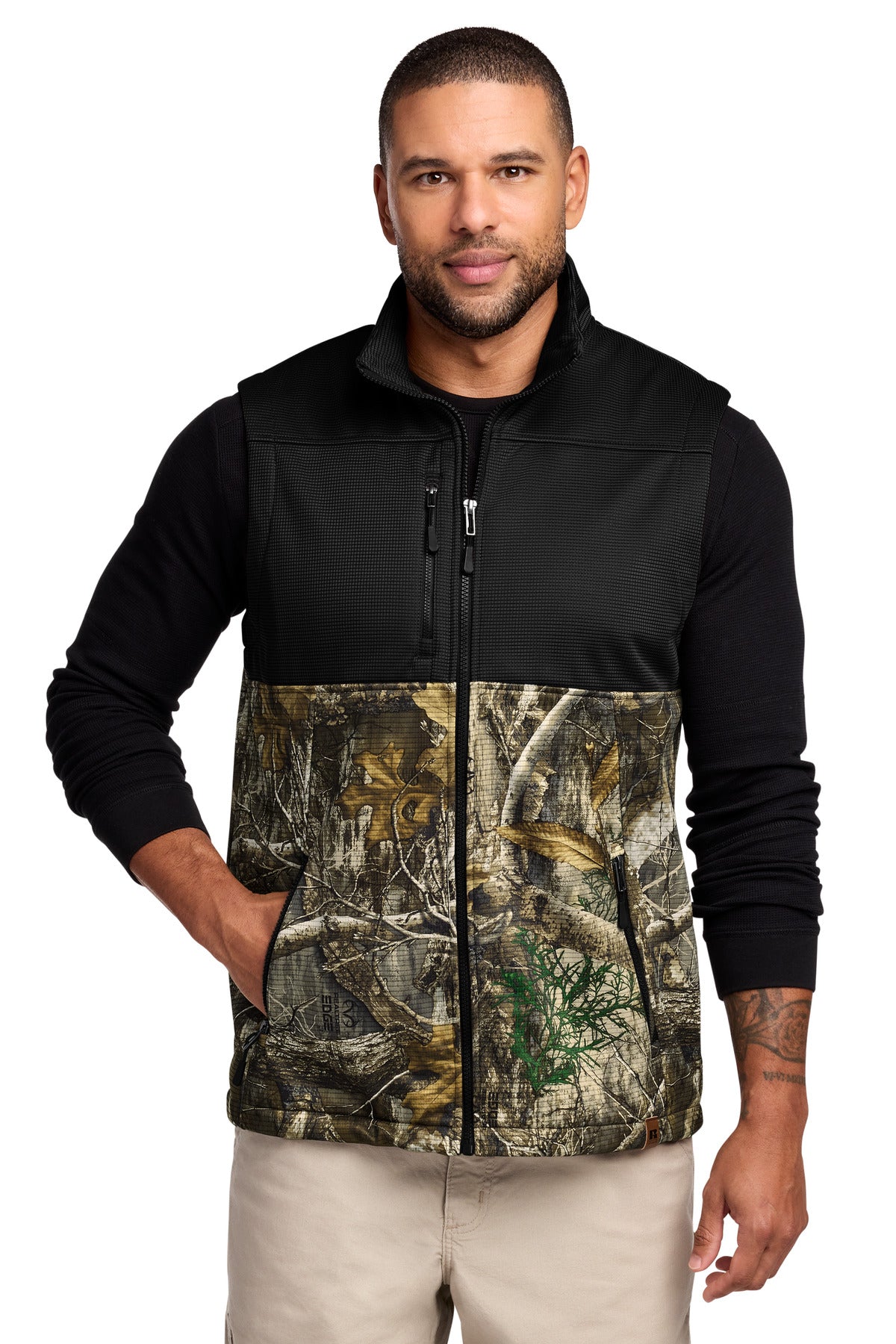 Custom Embroidery or DTF Print - Russell Outdoors ™  Realtree ®  Atlas Colorblock Soft Shell Vest RU604