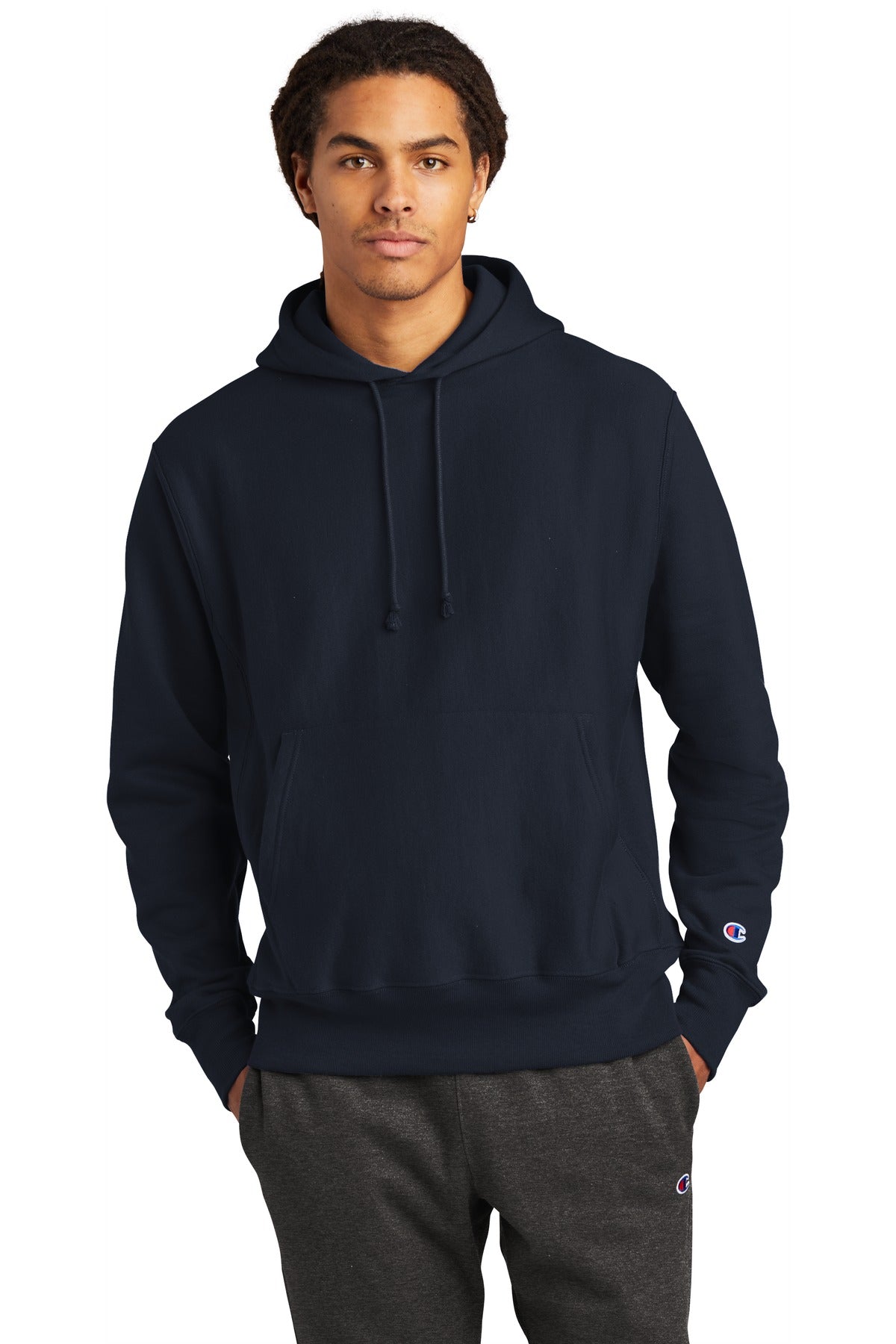 Custom Embroidery or DTF Print - Champion  ®   Reverse Weave  ®   Hooded Sweatshirt S101