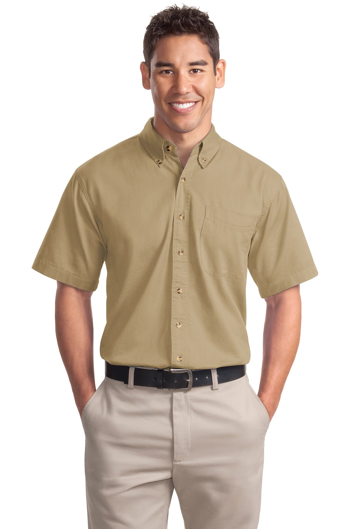 Custom Embroidered - Port Authority© Short Sleeve Twill Shirt. S500T