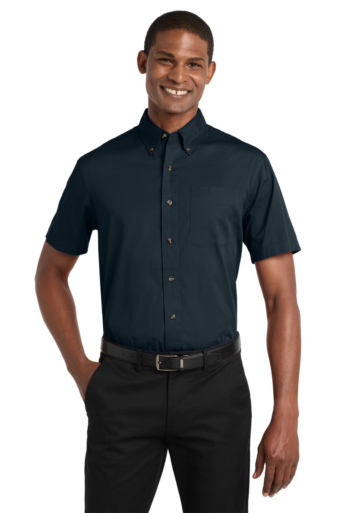 Custom Embroidery or DTF Print - Port Authority ®  Short Sleeve Twill Shirt. S500T