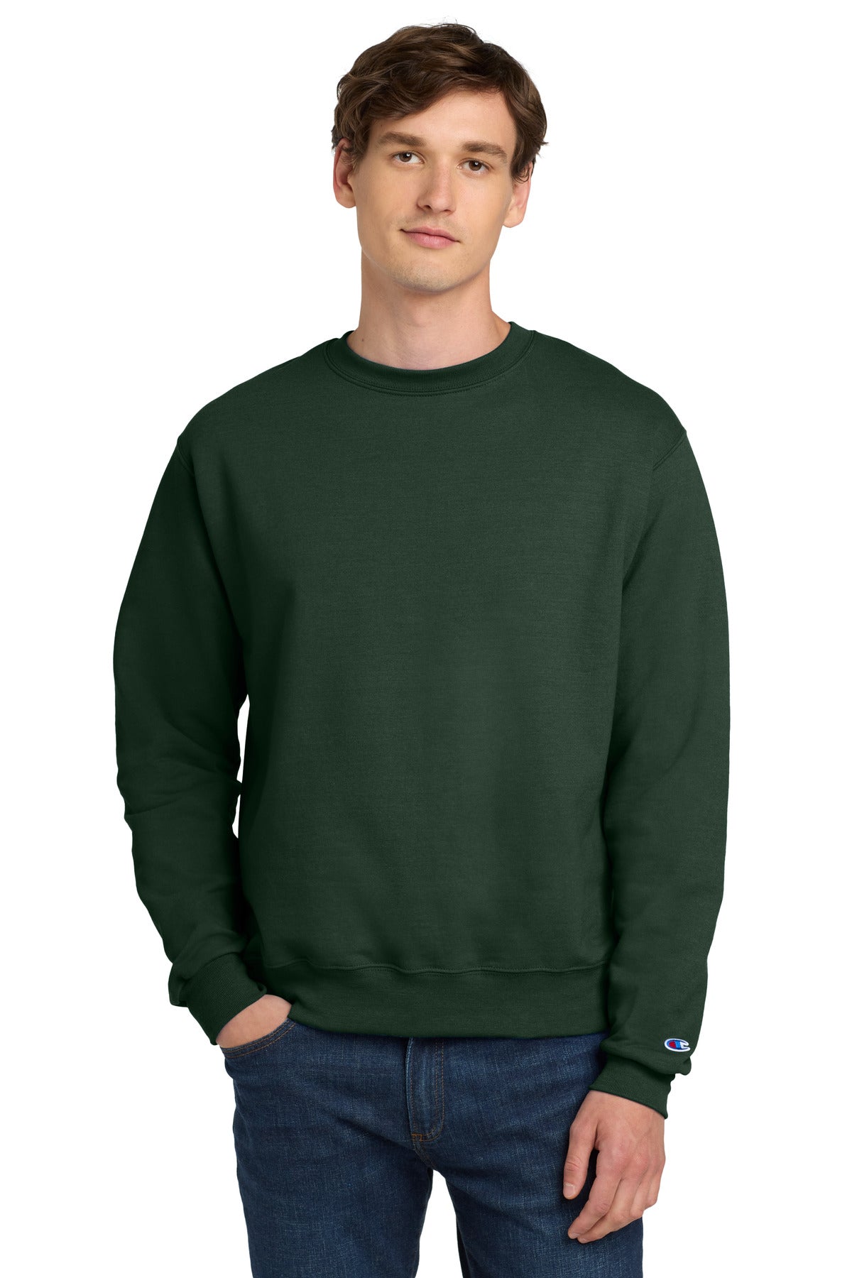 Custom Embroidery or DTF Print - Champion ®   Powerblend ®  Crewneck Sweatshirt. S6000