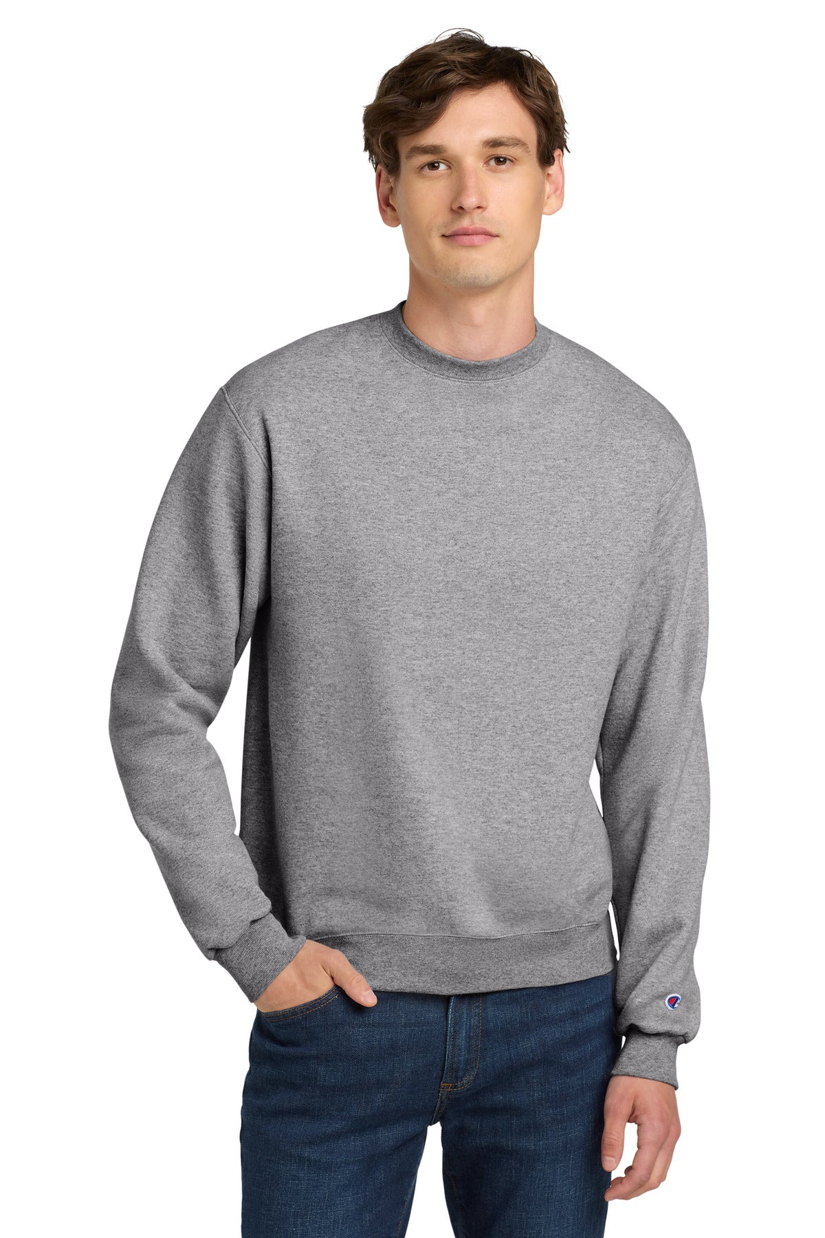 Custom Embroidery or DTF Print - Champion ®   Powerblend ®  Crewneck Sweatshirt. S6000