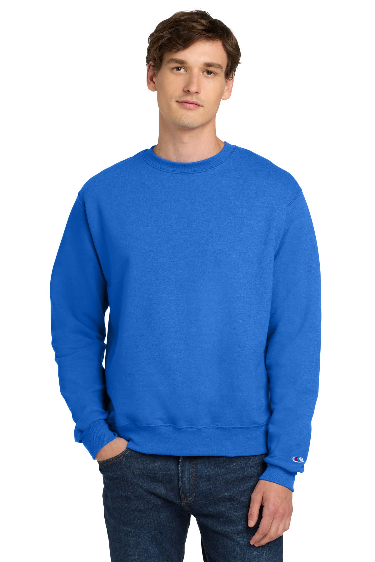 Custom Embroidery or DTF Print - Champion ®   Powerblend ®  Crewneck Sweatshirt. S6000