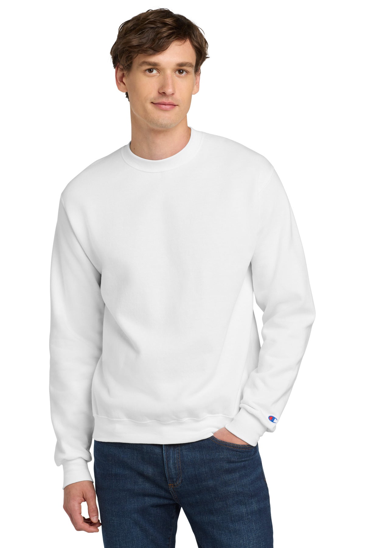 Custom Embroidery or DTF Print - Champion ®   Powerblend ®  Crewneck Sweatshirt. S6000