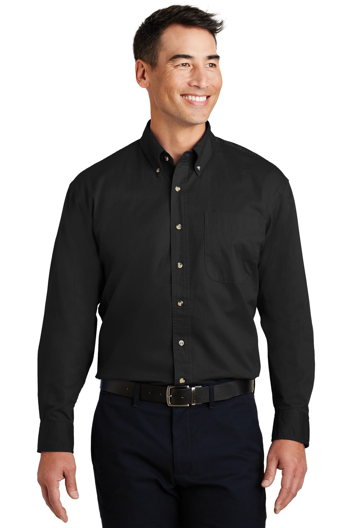 Custom Embroidered - Port Authority© Long Sleeve Twill Shirt.  S600T
