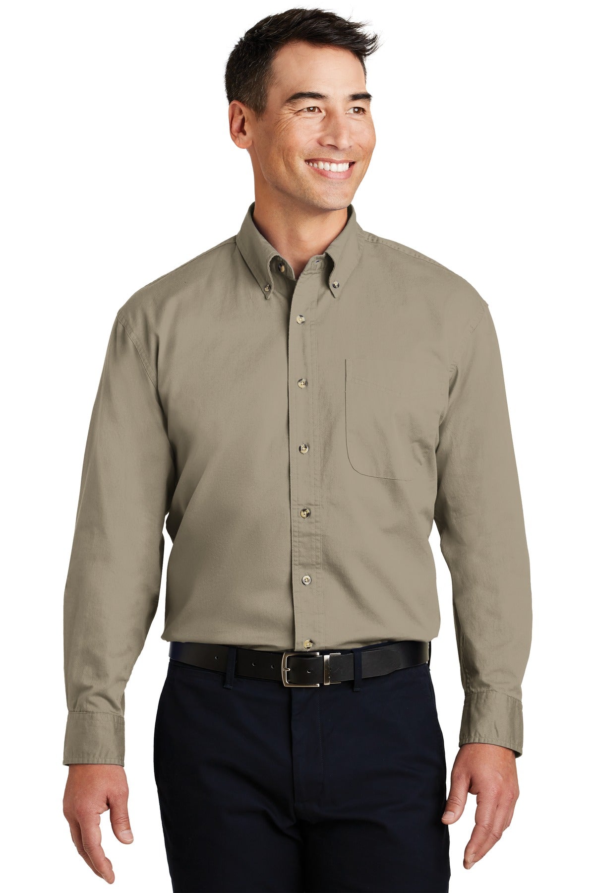 Custom Embroidered - Port Authority© Long Sleeve Twill Shirt.  S600T