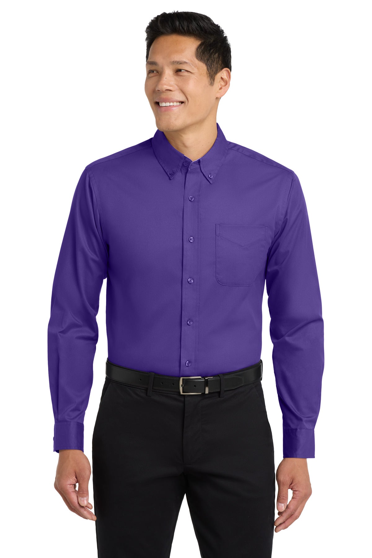 Custom Embroidery or DTF Print - Port Authority ®  Extended Size Long Sleeve Easy Care Shirt S608ES