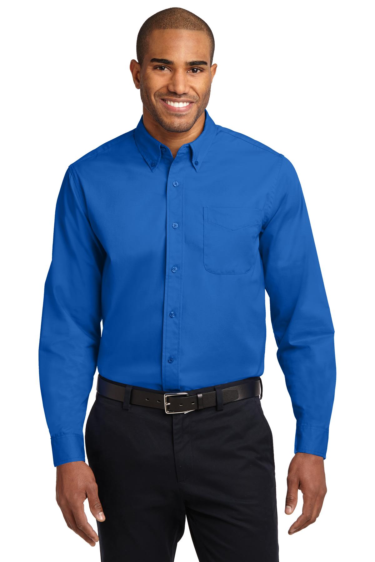 Custom Embroidered - Port Authority© Extended Size Long Sleeve Easy Care Shirt S608ES
