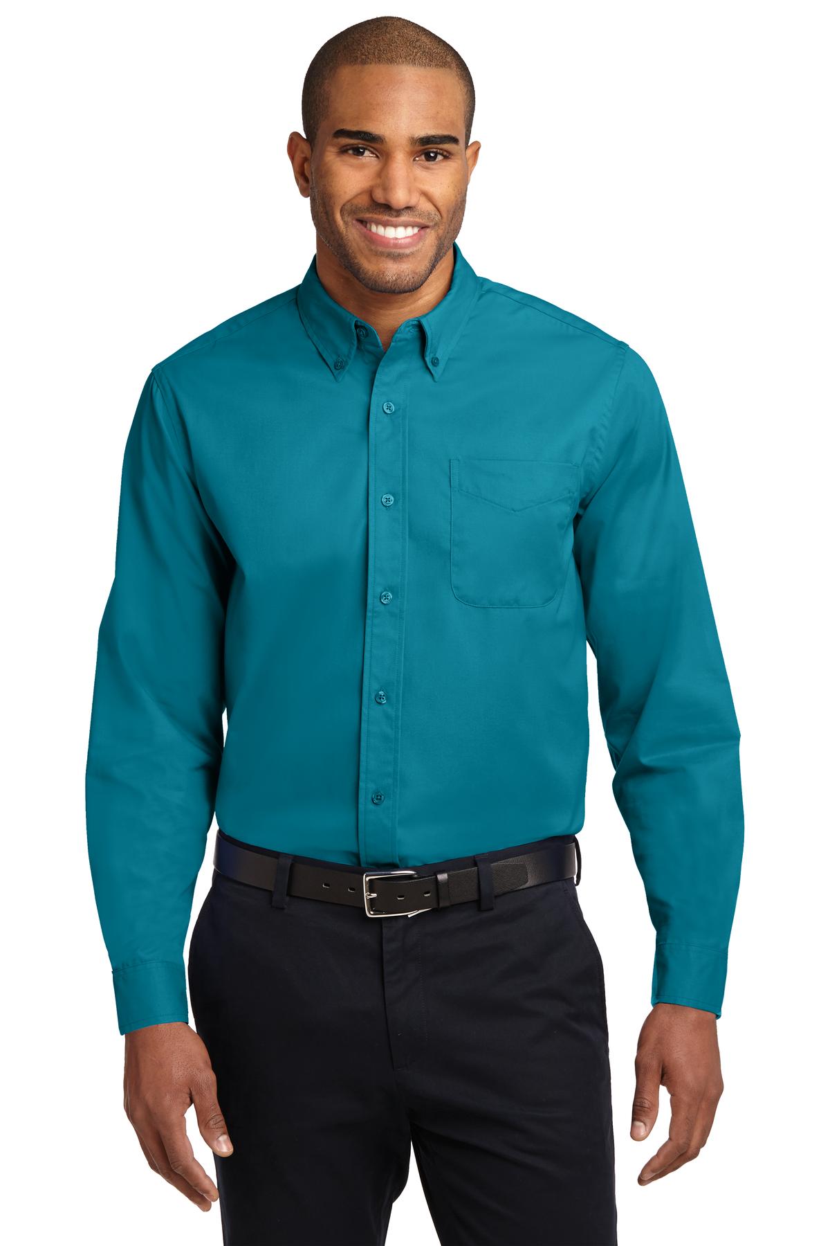 Custom Embroidered - Port Authority© Extended Size Long Sleeve Easy Care Shirt S608ES