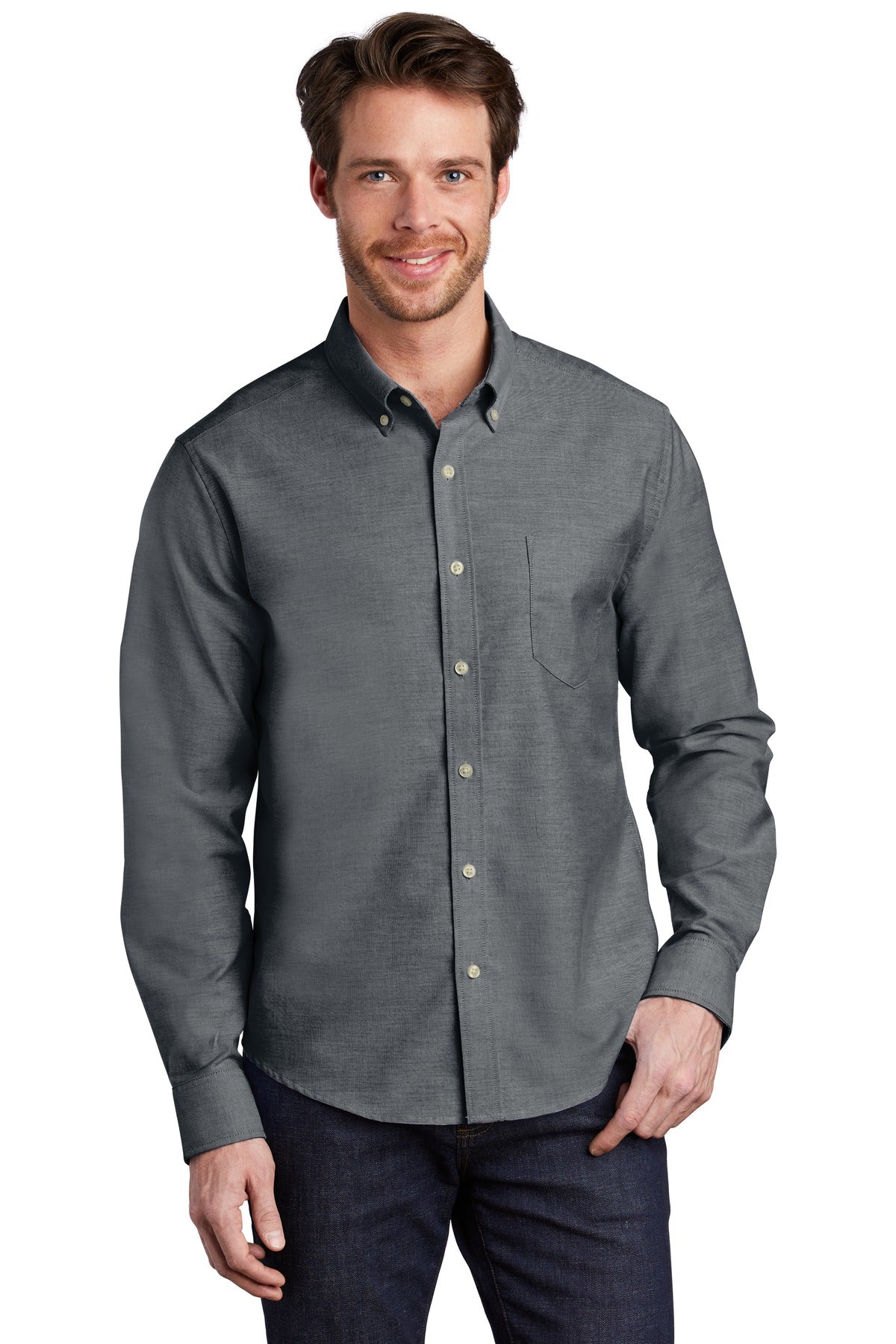 Custom Embroidered - Port Authority ©  Untucked Fit SuperPro © Oxford  S651