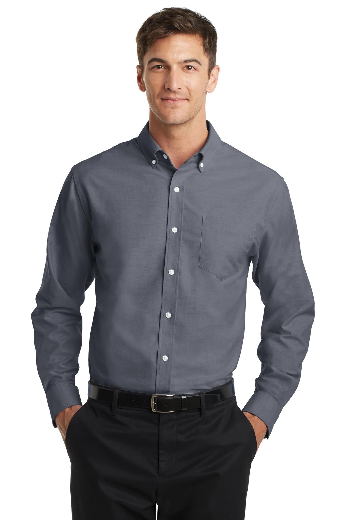 Custom Embroidered - Port Authority© SuperPro© Oxford Shirt. S658