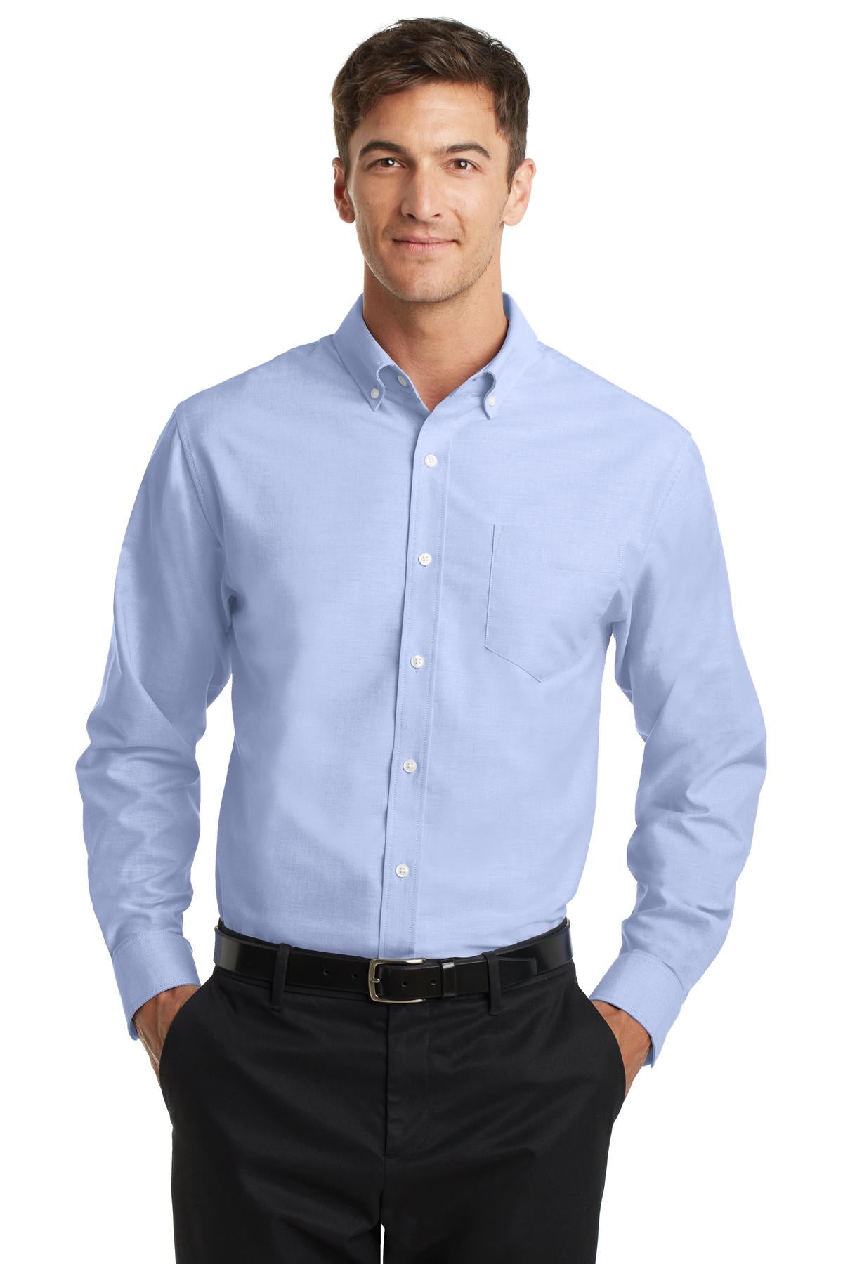 Custom Embroidery or DTF Print - Port Authority ®  SuperPro ™  Oxford Shirt. S658