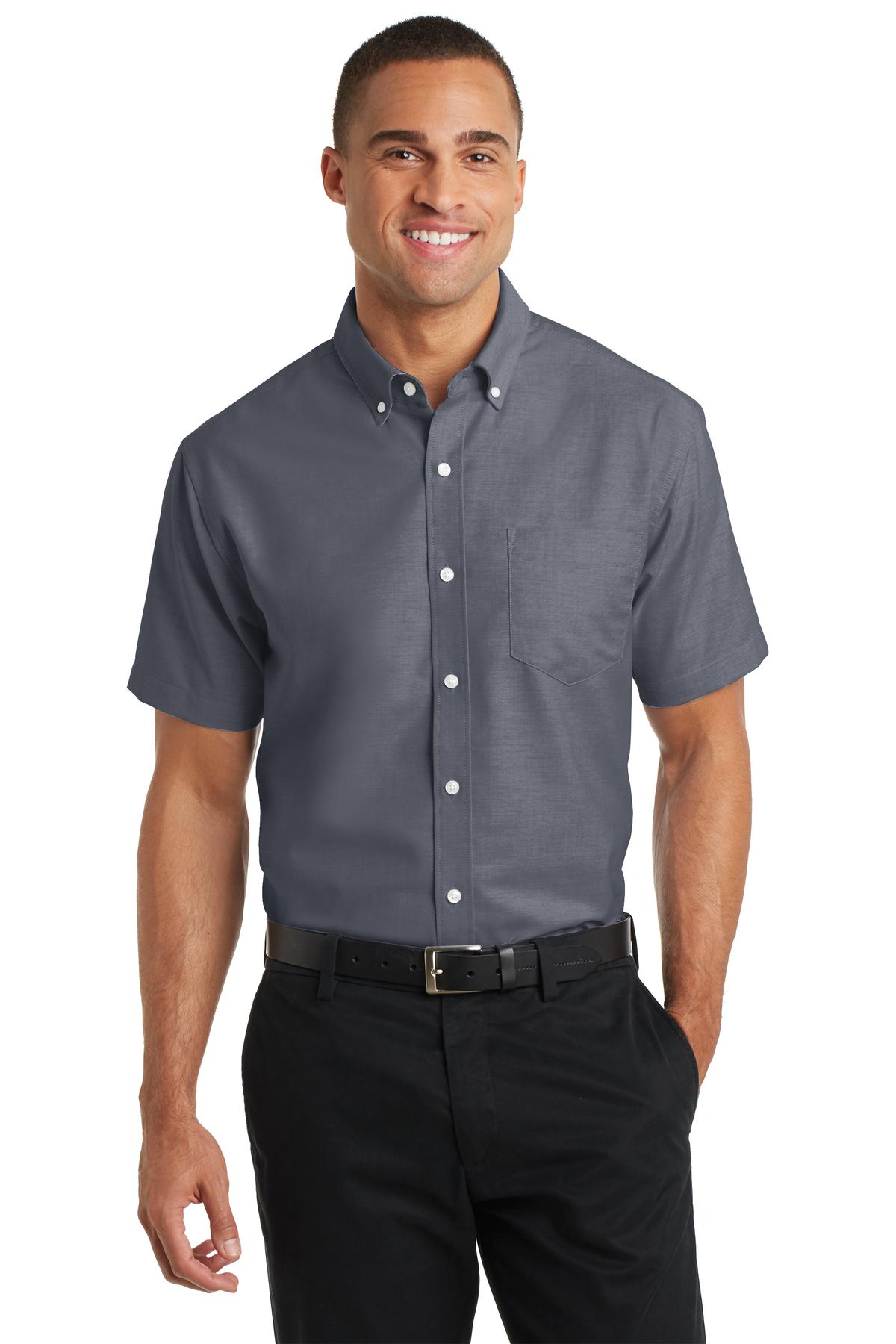 Custom Embroidery or DTF Print - Port Authority ®  Short Sleeve SuperPro ™  Oxford Shirt. S659