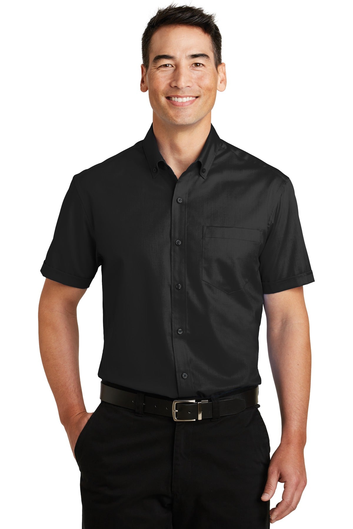 Custom Embroidered - Port Authority© Short Sleeve SuperPro© Twill Shirt. S664