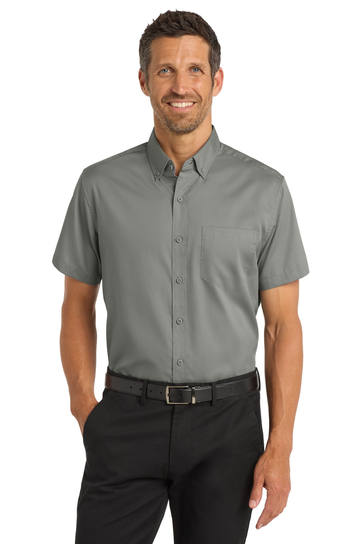 Custom Embroidery or DTF Print - Port Authority ®  Short Sleeve SuperPro ™  Twill Shirt. S664
