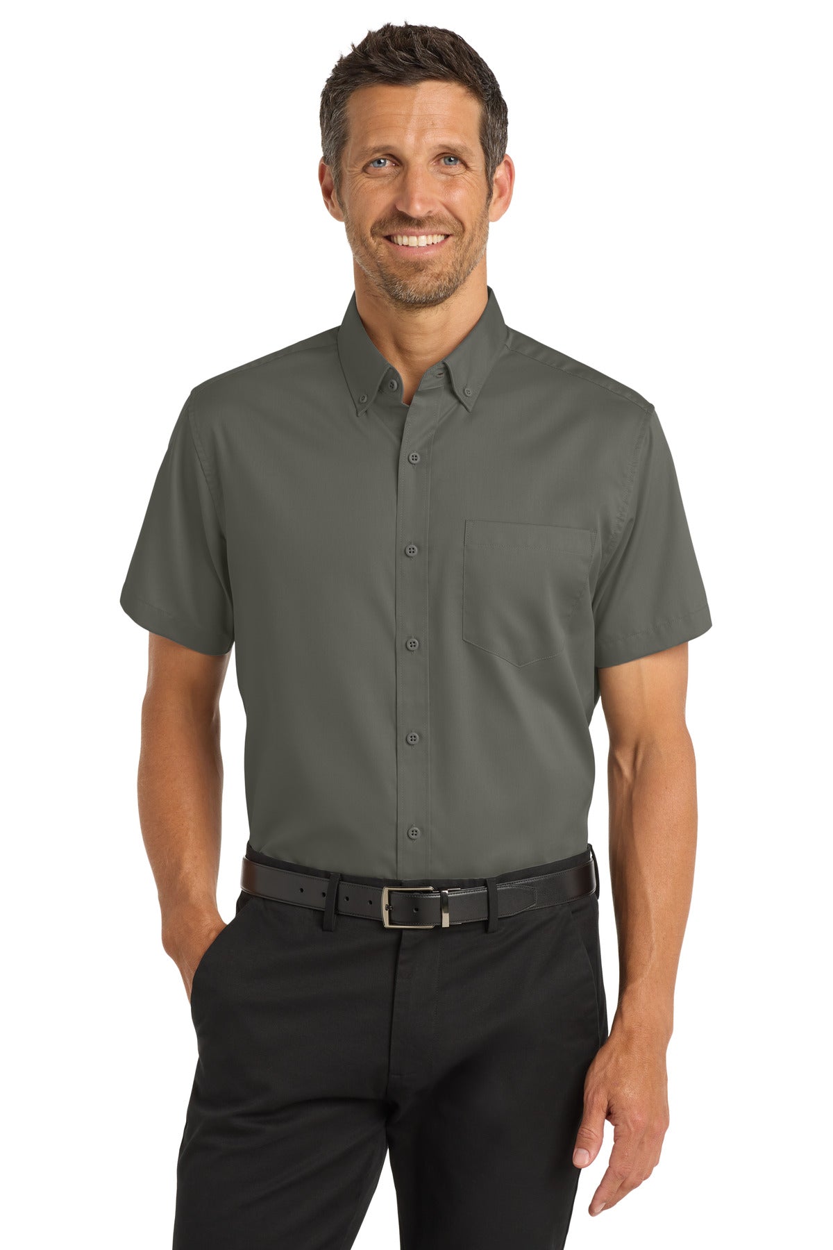 Custom Embroidery or DTF Print - Port Authority ®  Short Sleeve SuperPro ™  Twill Shirt. S664
