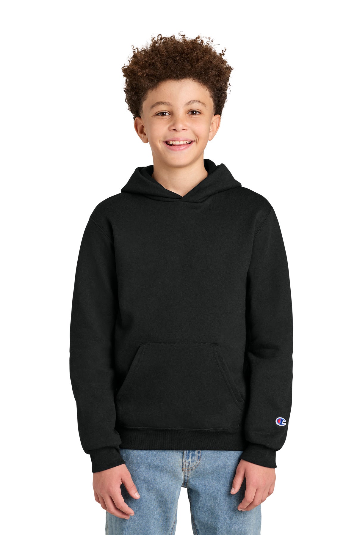 Custom Embroidery or DTF Print - Champion ®  Youth Powerblend ®  Hooded Sweatshirt S790