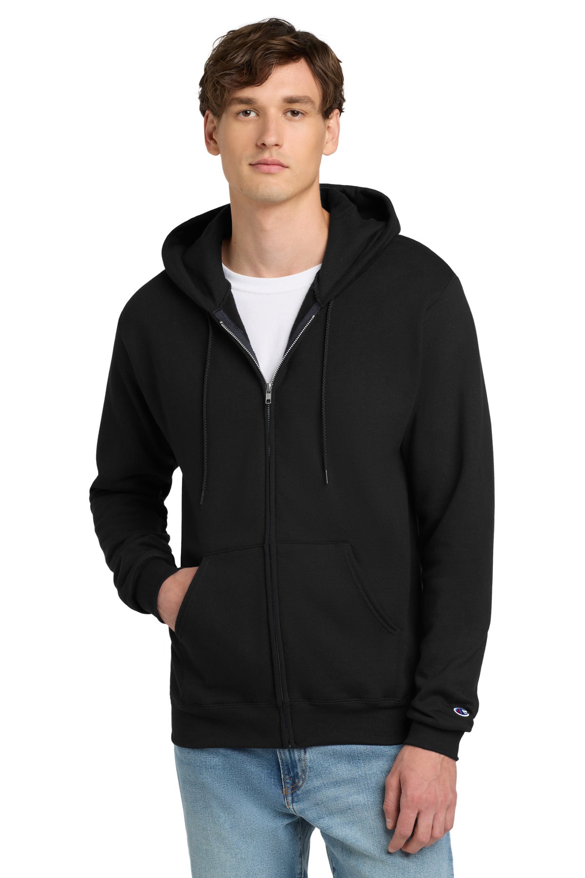Custom Embroidery or DTF Print - Champion ®  Powerblend ®  Full-Zip Hoodie. S800
