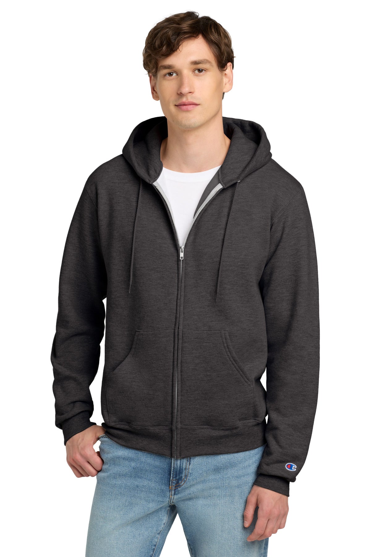 Custom Embroidery or DTF Print - Champion ®  Powerblend ®  Full-Zip Hoodie. S800