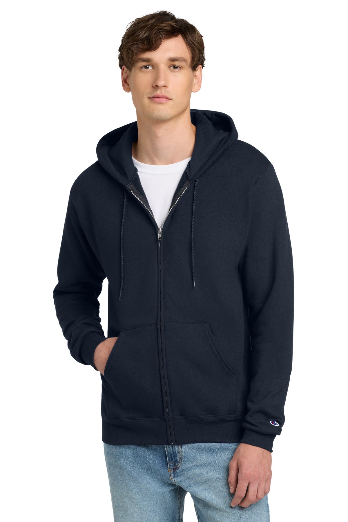 Custom Embroidery or DTF Print - Champion ®  Powerblend ®  Full-Zip Hoodie. S800