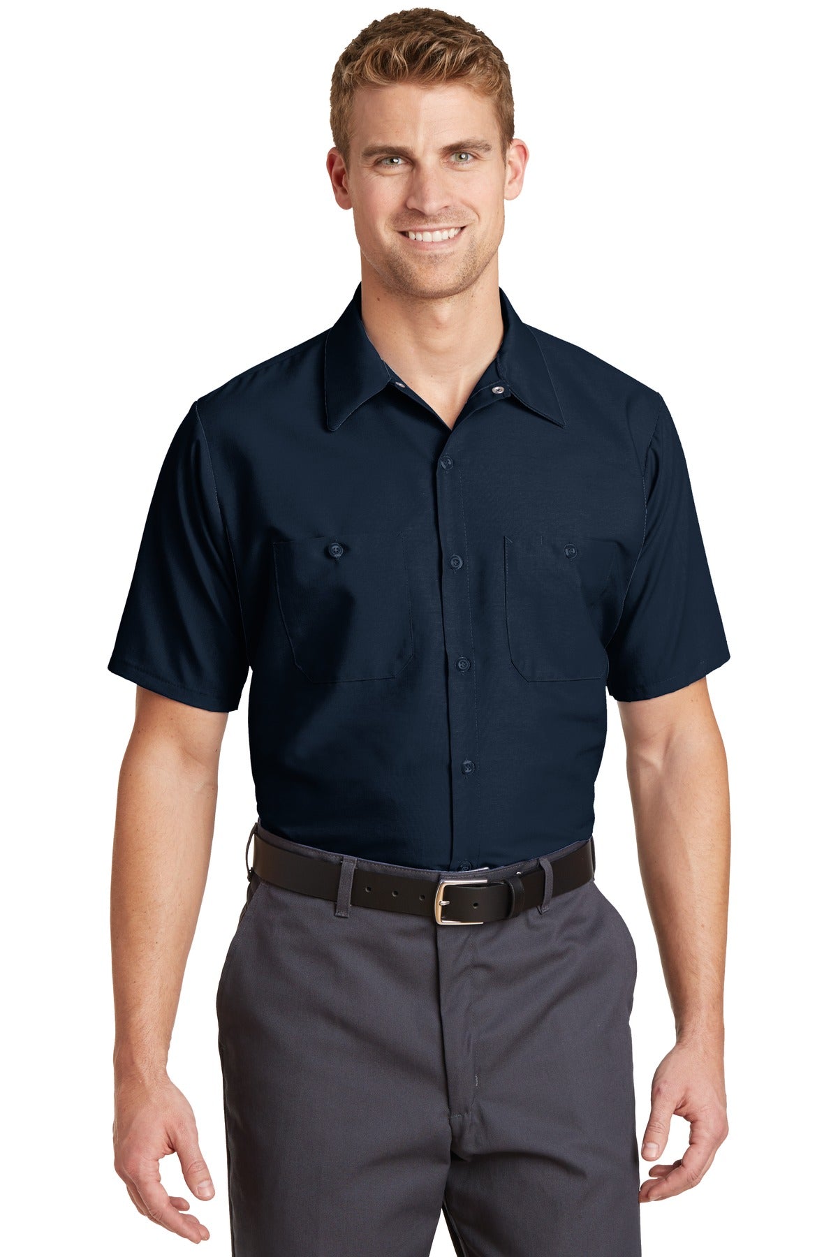 Custom Embroidery or DTF Print - Red Kap ®  Short Sleeve Industrial Work Shirt.  SP24