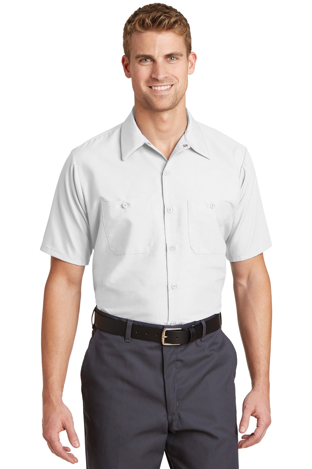 Custom Embroidery or DTF Print - Red Kap ®  Short Sleeve Industrial Work Shirt.  SP24
