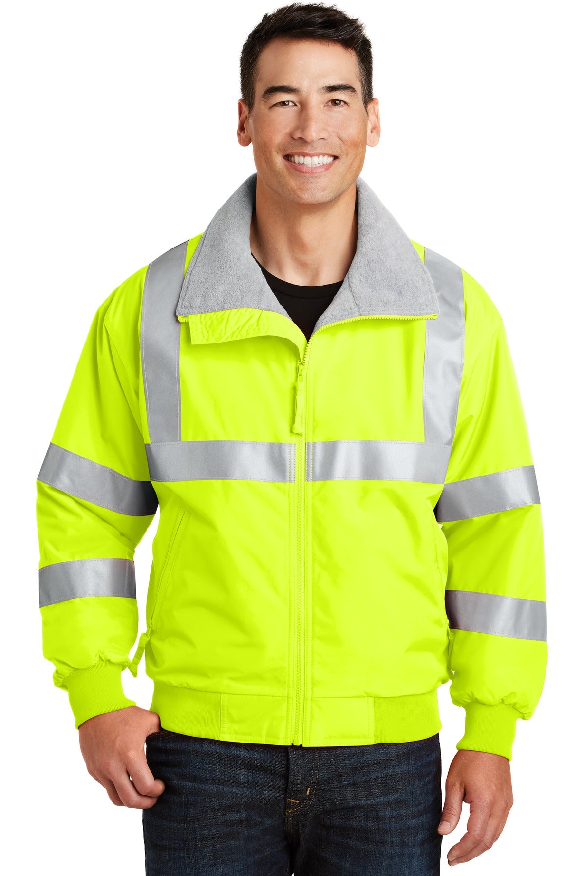 Custom Embroidery or DTF Print - Port Authority ®  Enhanced Visibility Challenger™ Jacket with Reflective Taping.  SRJ754