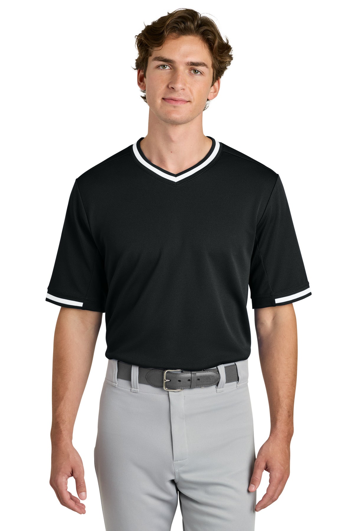 Custom Embroidery or DTF Print - Sport-Tek ®  Tough Mesh V-Neck Baseball Jersey ST221