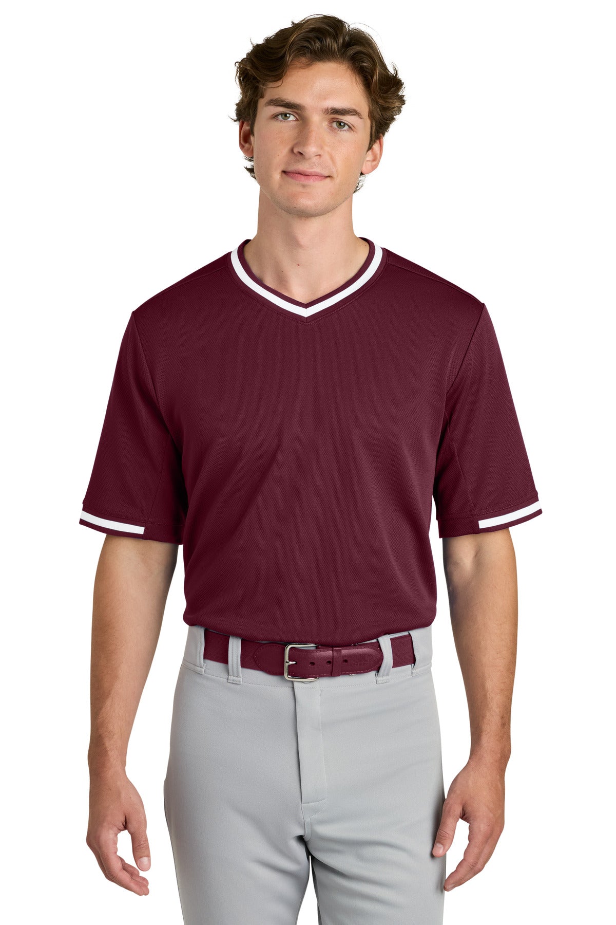 Custom Embroidery or DTF Print - Sport-Tek ®  Tough Mesh V-Neck Baseball Jersey ST221