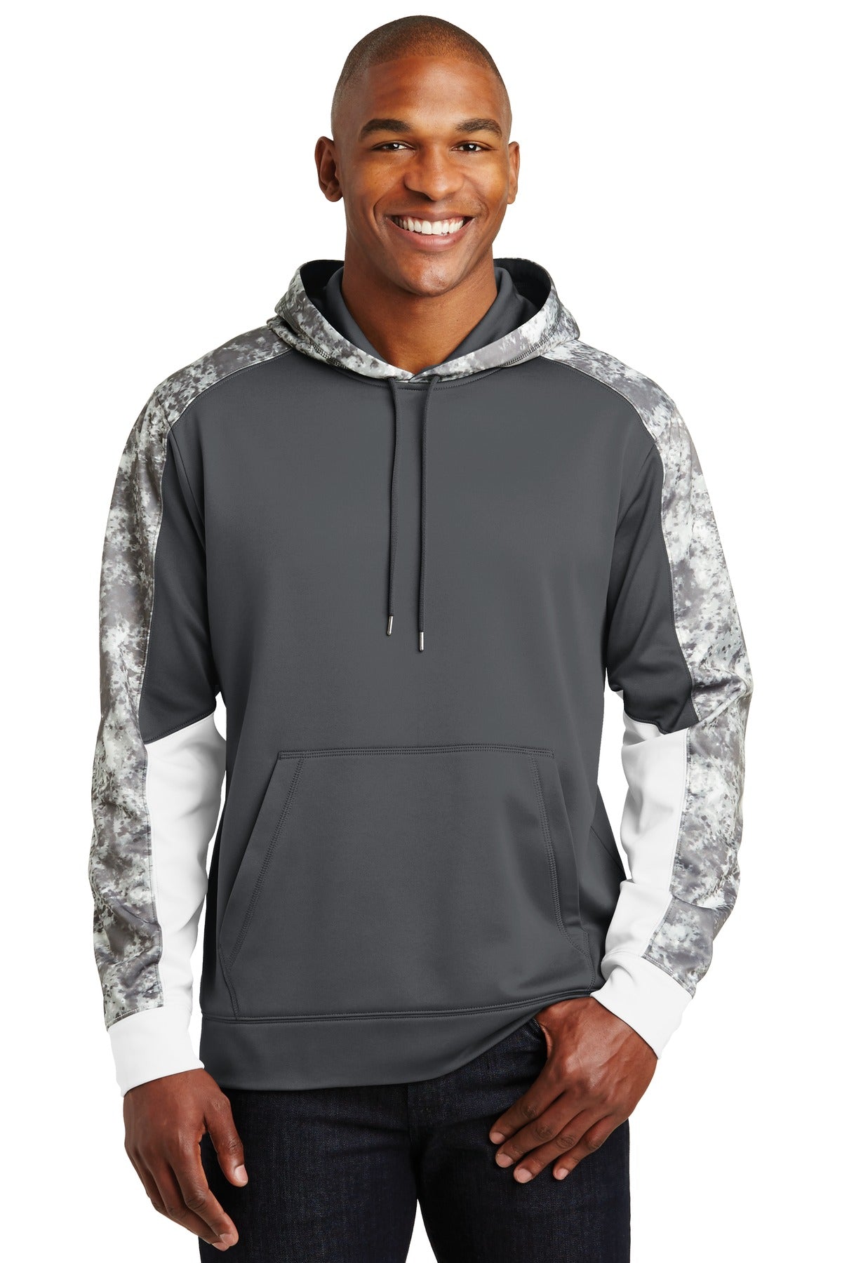 Custom Embroidered - Sport-Tek® Sport-Wick® Mineral Freeze Fleece Colorblock Hooded Pullover. ST231