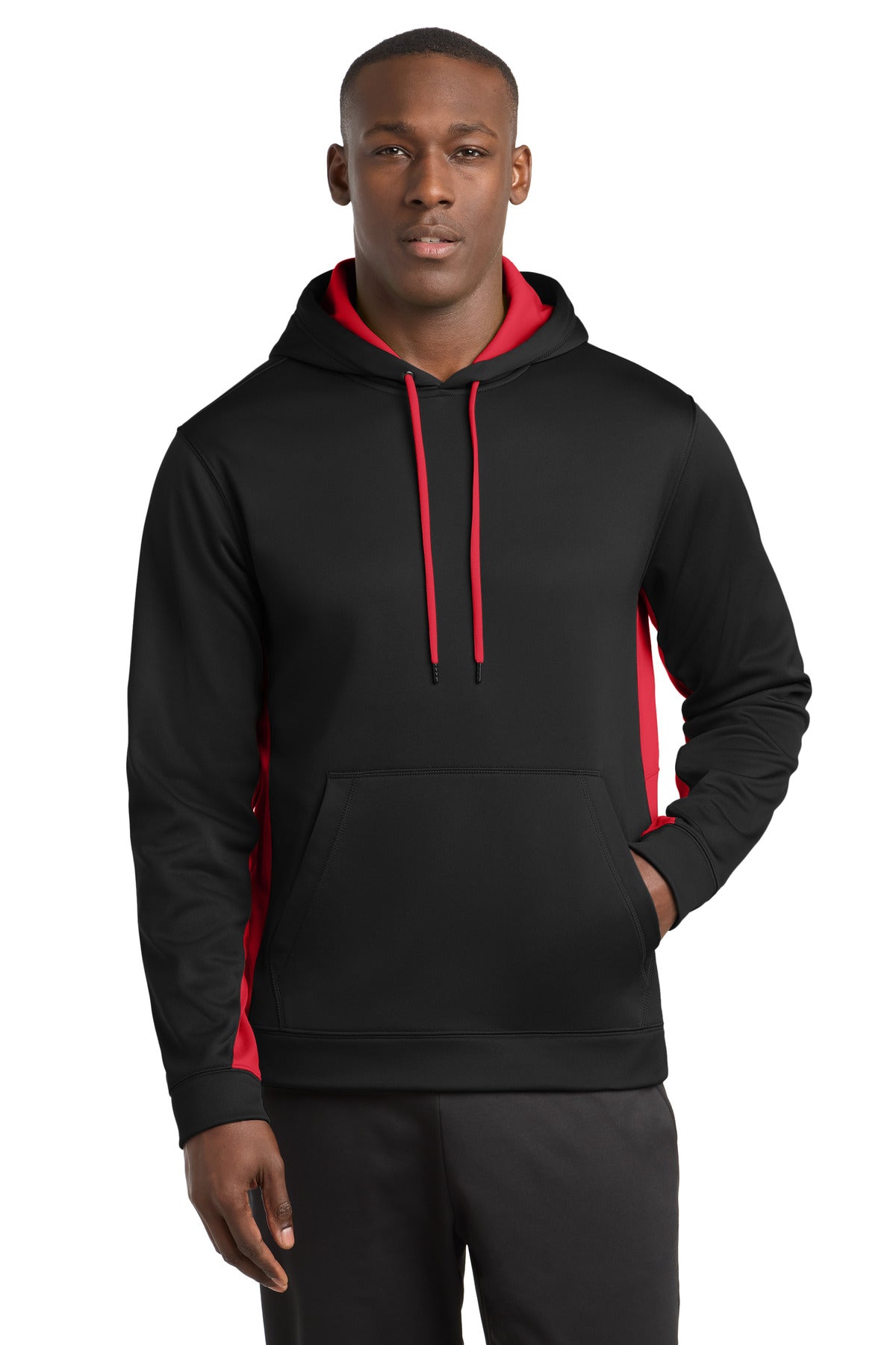 Custom Embroidery or DTF Print - Sport-Tek ®  Sport-Wick ®  Fleece Colorblock Hooded Pullover. ST235