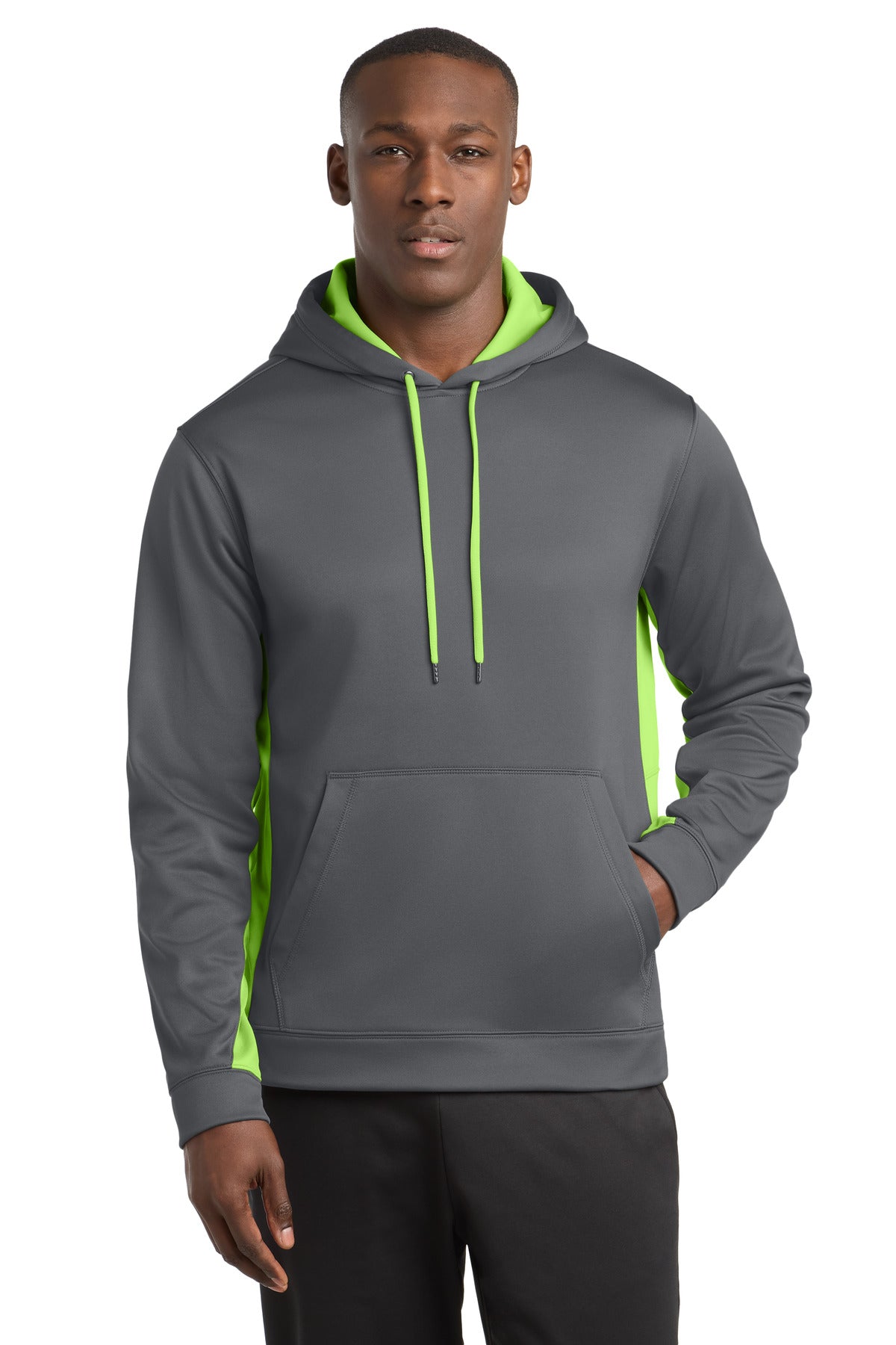 Custom Embroidery or DTF Print - Sport-Tek ®  Sport-Wick ®  Fleece Colorblock Hooded Pullover. ST235