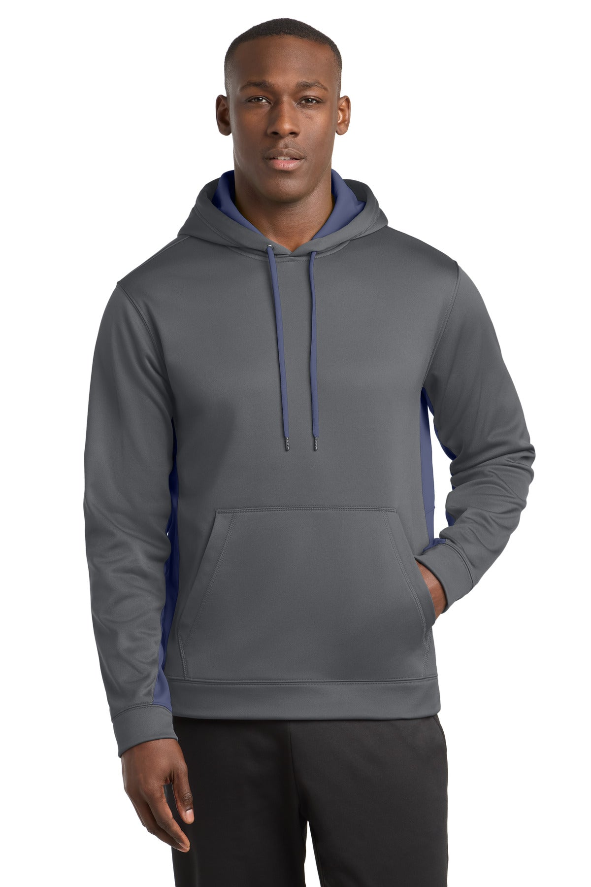 Custom Embroidery or DTF Print - Sport-Tek ®  Sport-Wick ®  Fleece Colorblock Hooded Pullover. ST235
