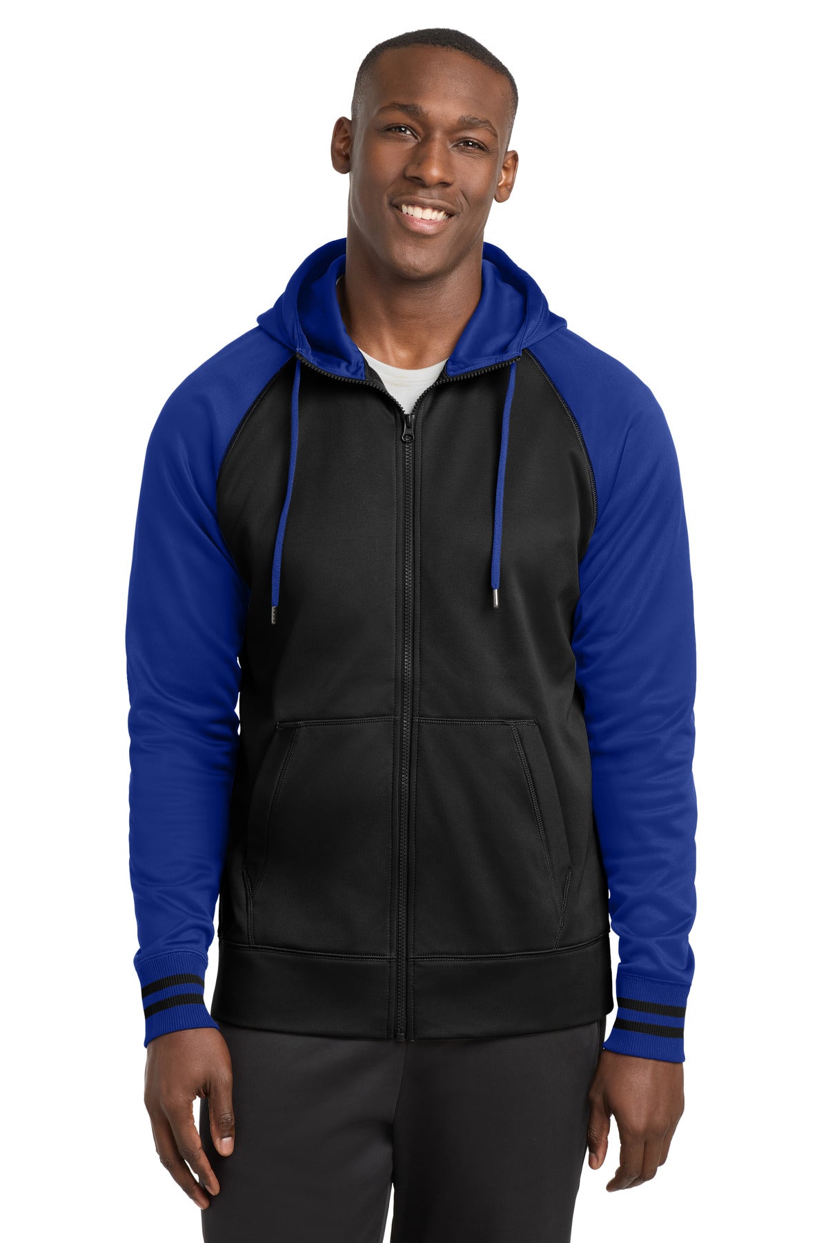 Custom Embroidery or DTF Print - Sport-Tek ®  Sport-Wick ®  Varsity Fleece Full-Zip Hooded Jacket. ST236