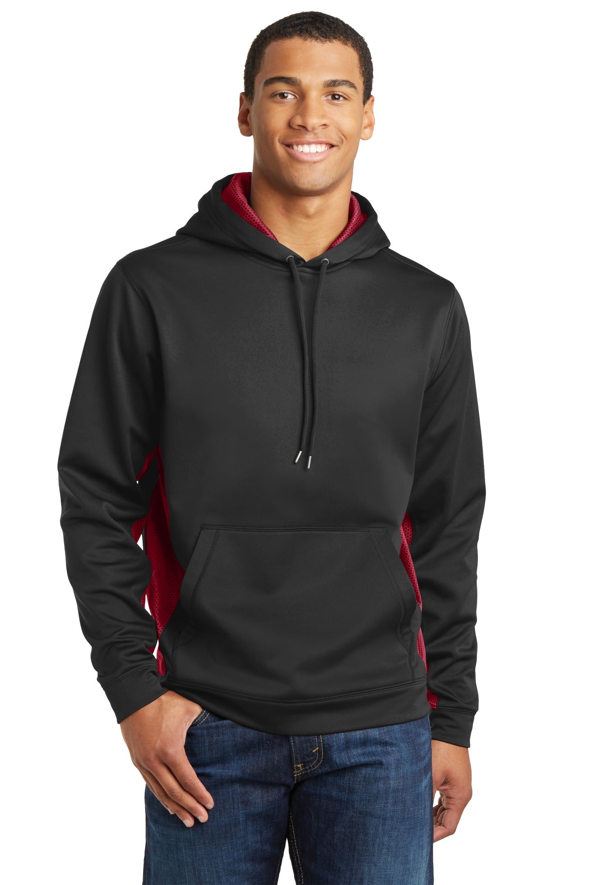 Custom Embroidered - Sport-Tek® Sport-Wick® CamoHex Fleece Colorblock Hooded Pullover. ST239