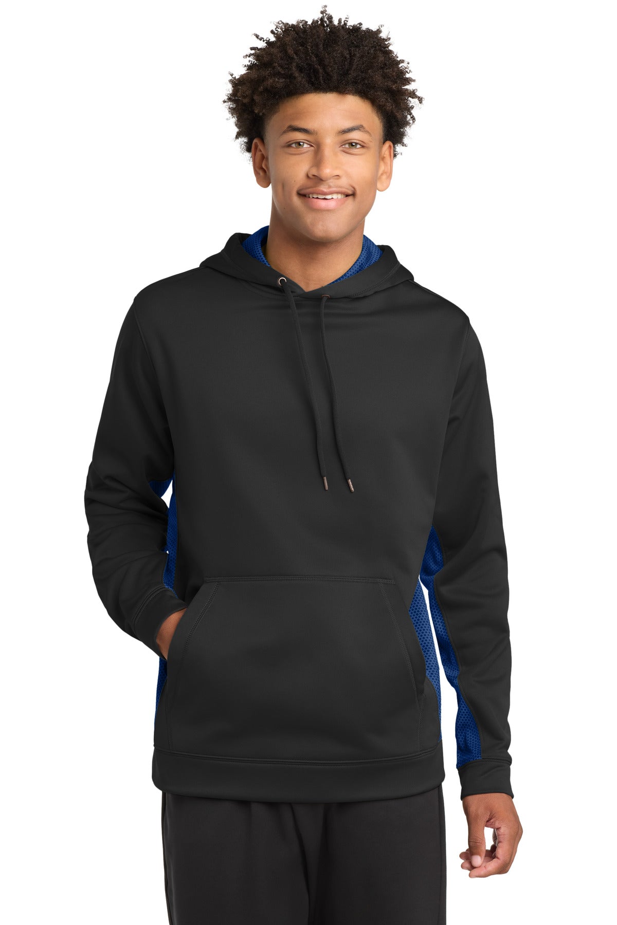 Custom Embroidered or DTF Print on Sport-Tek ®  Sport-Wick ®  CamoHex Fleece Colorblock Hooded Pullover. ST239