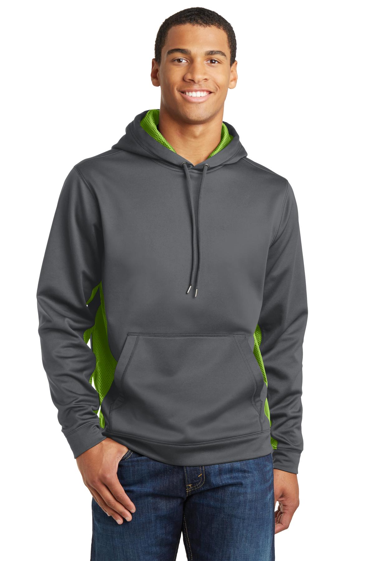 Custom Embroidered - Sport-Tek® Sport-Wick® CamoHex Fleece Colorblock Hooded Pullover. ST239