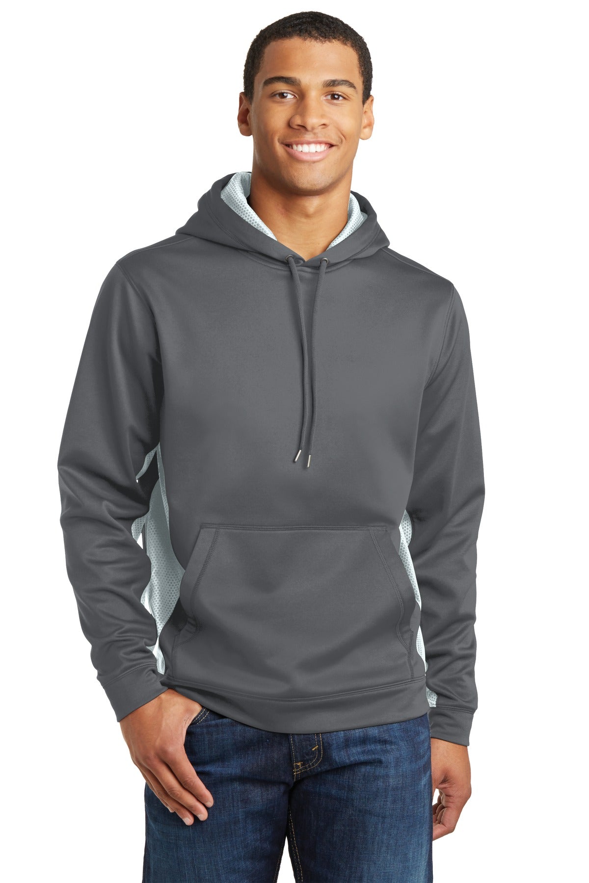 Custom Embroidered - Sport-Tek® Sport-Wick® CamoHex Fleece Colorblock Hooded Pullover. ST239