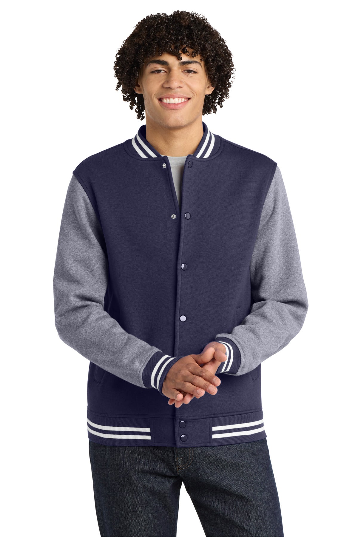 Custom Embroidery or DTF Print - Sport-Tek ®  Fleece Letterman Jacket. ST270