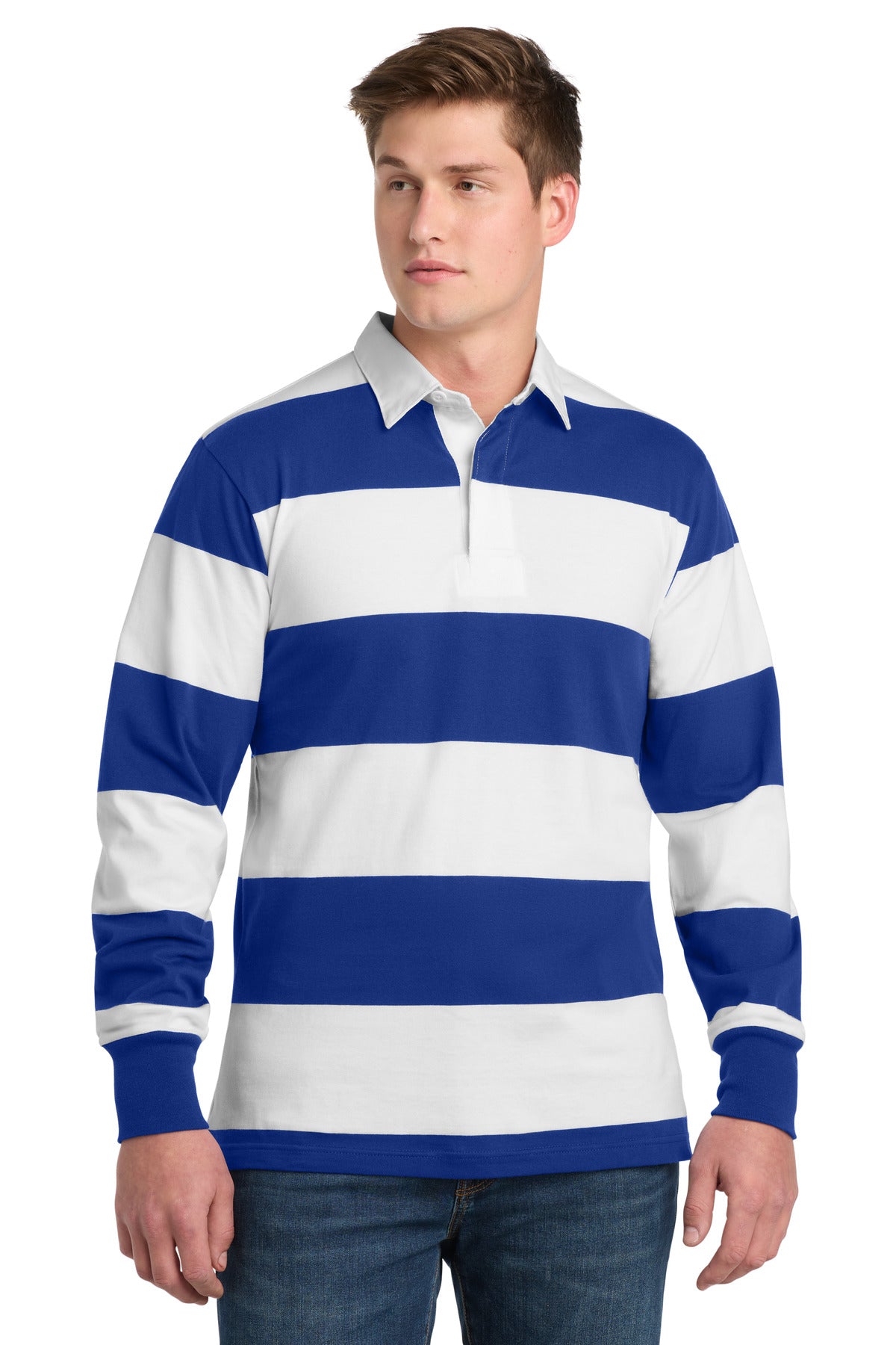 Custom Embroidery or DTF Print - Sport-Tek ®  Classic Long Sleeve Rugby Polo. ST301
