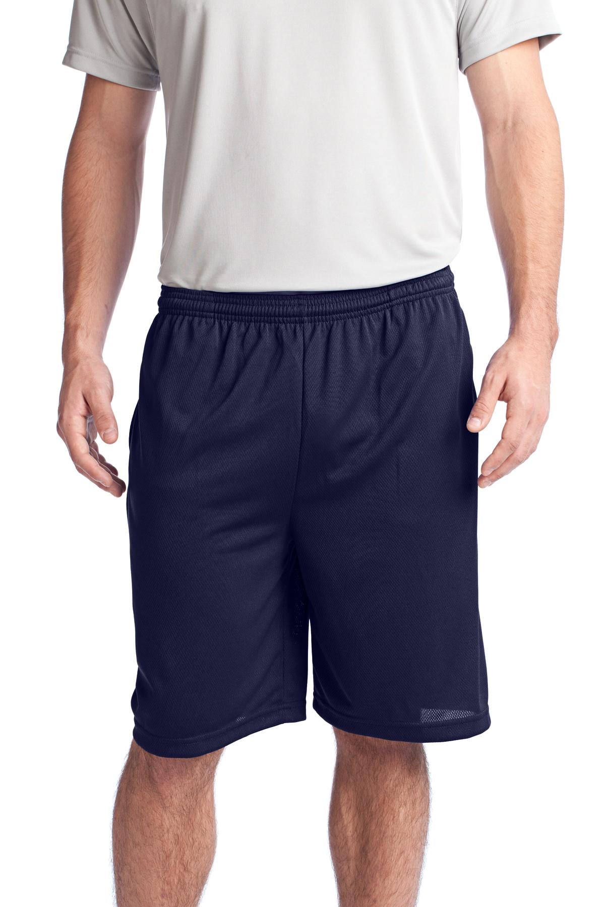 Custom Embroidery or DTF Print - Sport-Tek ®  PosiCharge ®  Tough Mesh Pocket Short. ST312