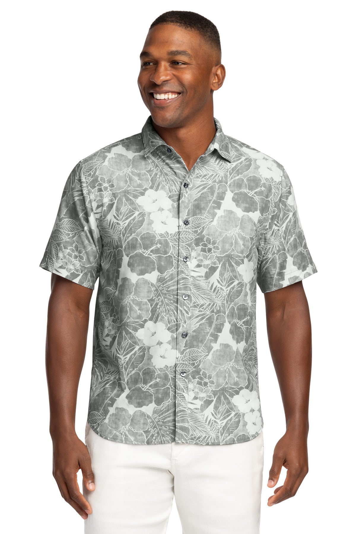 Custom Embroidery or DTF Print - Tommy Bahama ®  Coconut Point Playa Flora Short Sleeve Shirt ST325929TB