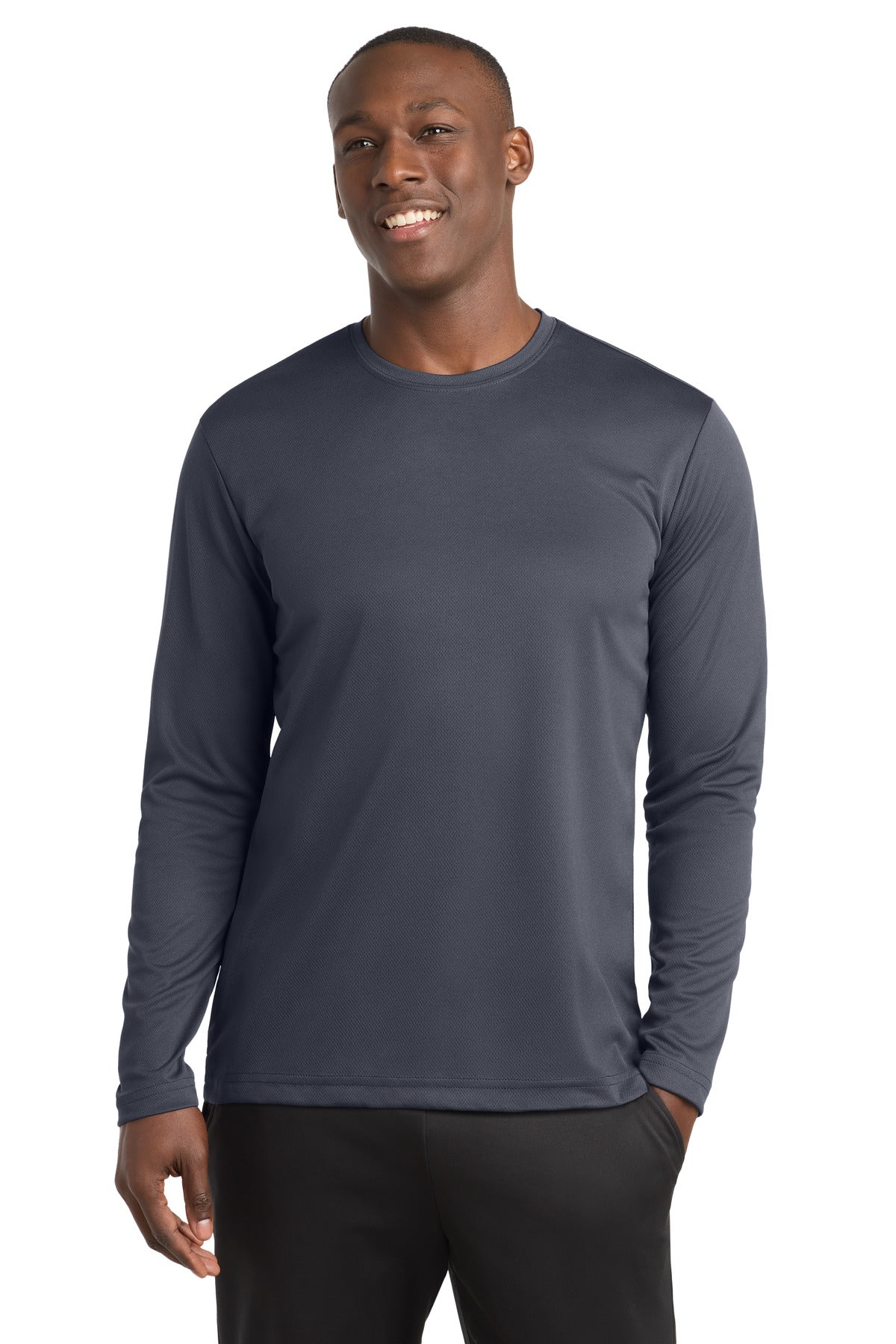 Custom Embroidery or DTF Print - Sport-Tek ®  PosiCharge ®  RacerMesh ®  Long Sleeve Tee. ST340LS