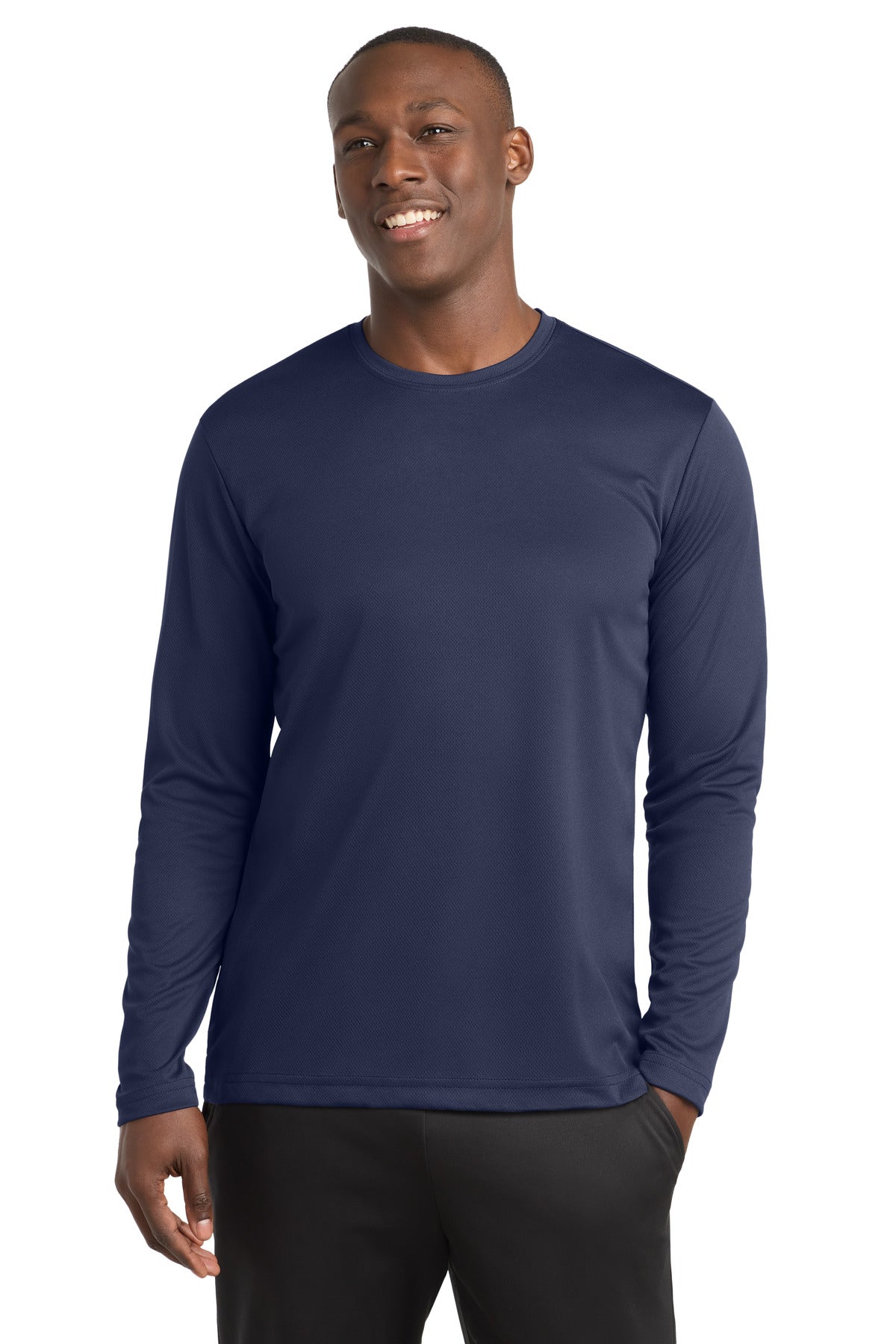Custom Embroidery or DTF Print - Sport-Tek ®  PosiCharge ®  RacerMesh ®  Long Sleeve Tee. ST340LS