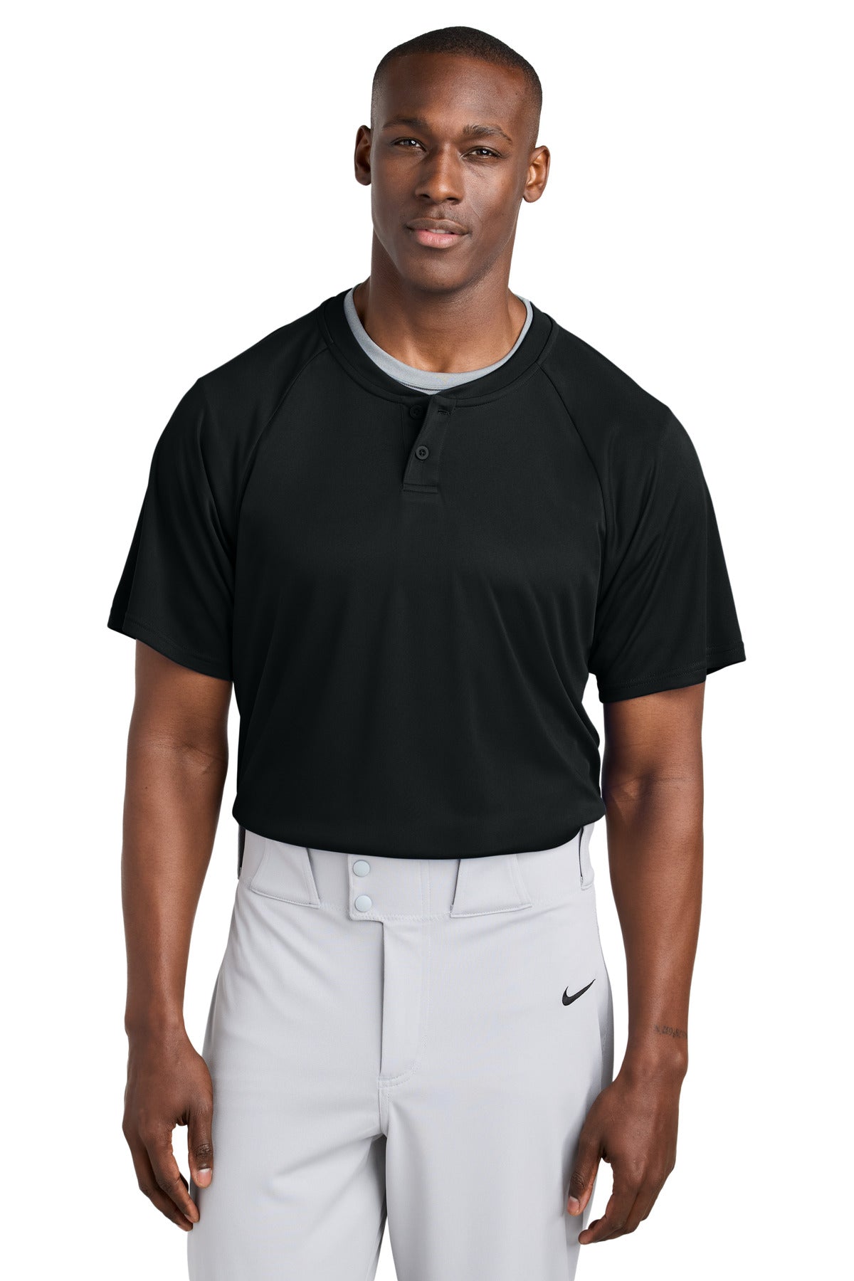 Custom Embroidery or DTF Print - Sport-Tek ®  PosiCharge ®  Competitor ™  2-Button Henley ST359