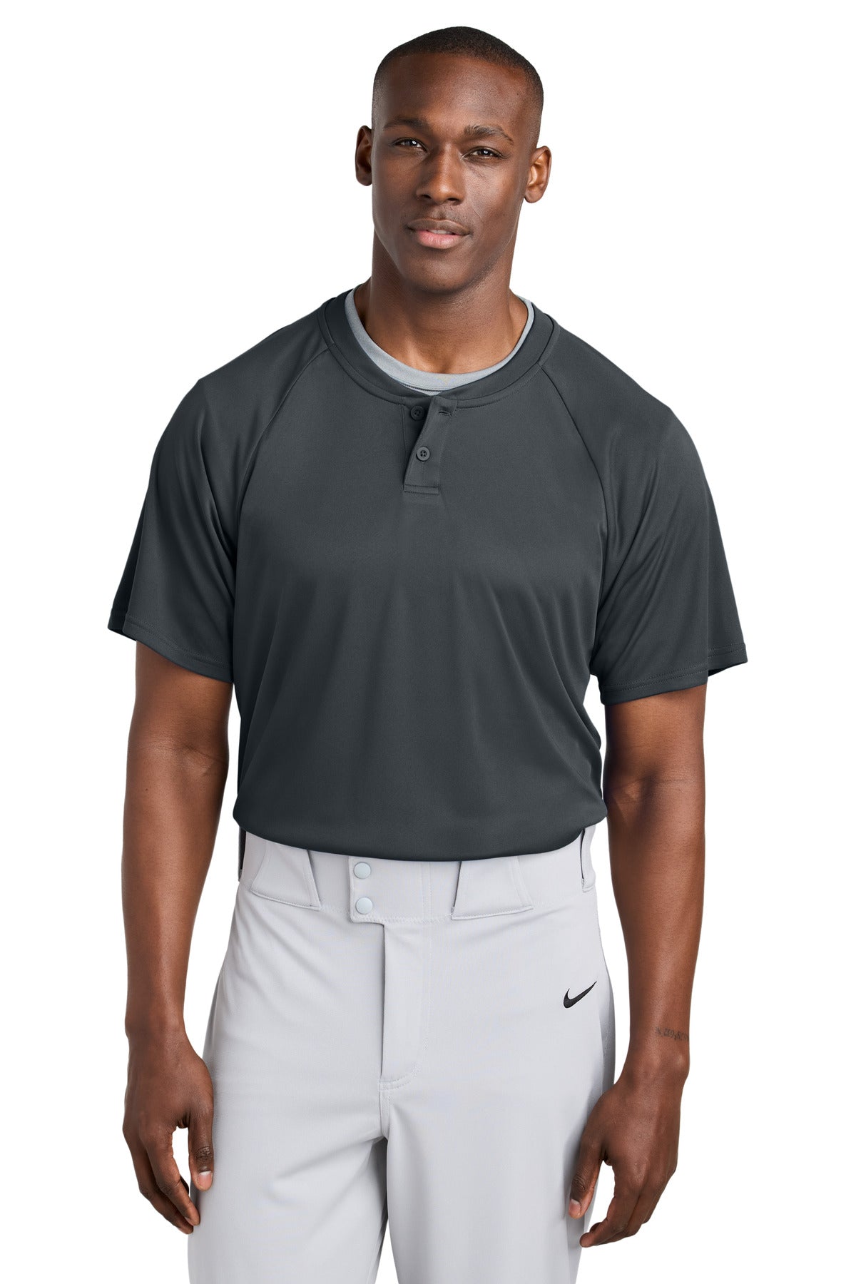 Custom Embroidery or DTF Print - Sport-Tek ®  PosiCharge ®  Competitor ™  2-Button Henley ST359