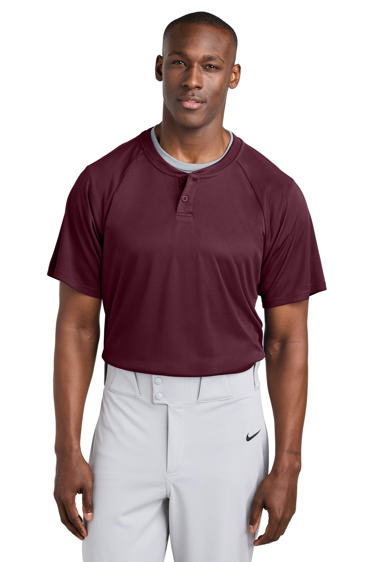 Custom Embroidery or DTF Print - Sport-Tek ®  PosiCharge ®  Competitor ™  2-Button Henley ST359